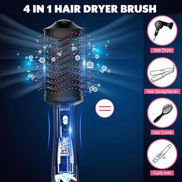 Blow Hair Dryer Brush One-Step Hot Air Brush and Volumizer, Oval Brush for Blow Drying, 4 in 1 Styling Tools for Women，2024 New