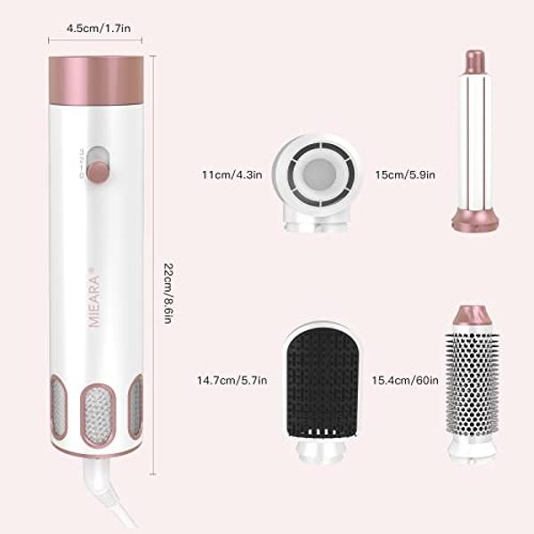 MIEARA 5 in 1 Hair Air Styler, Ionic Hair Dryer Brush Hot-Air Curlers, Multi Hair Styler, Blow Dryer for Fast Drying Straightening Volumizing Curling Styling
