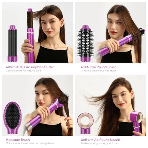 FoxyBae Hottie Hot Round Hair Brush - Curler & Straightener - Ceramic Tourmaline Multi-Styler - Fight Frizz & Adds Volume - 1.25" (Winter White)