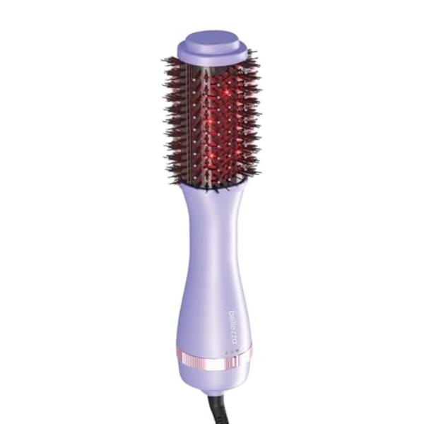 FoxyBae Blowout Hair Dryer Brush 75mm - Ceramic Tourmaline Hot Air Brush for Styling, Curling, and Volumizing - All-in-One Tool (Blush)
