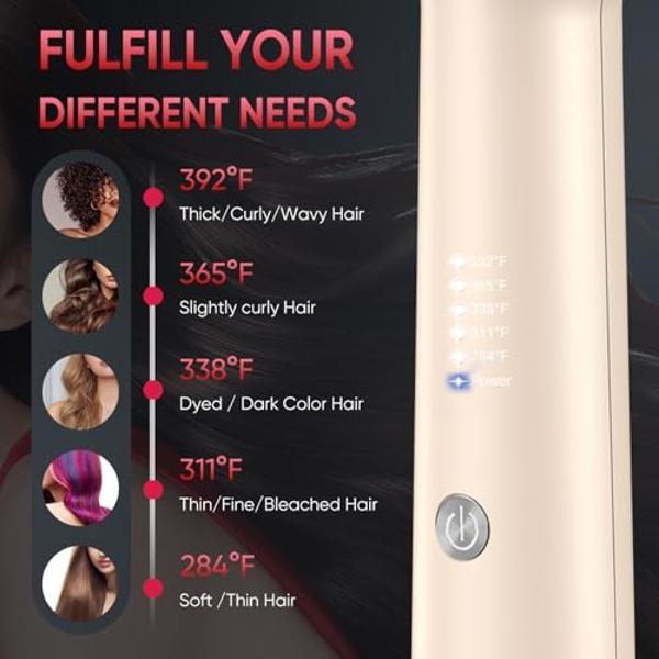 3 in 1 Air Styler with Travel Case - Ionic Hair Dryer & Air Wrap Curlers for Curling Drying, 1 Inch Curling Iron Barrel, Frizz-Free Blow Dryer No Heat Damage Fit for All Hair Types
