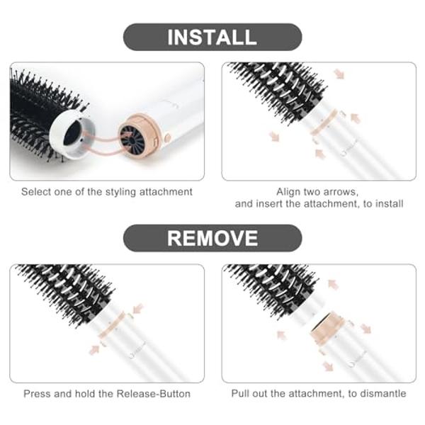 5-in-1 Multi-Functional Hair Styler Brush with Heat Technology & Negative Ions - Blowdry, Curl & Straighten for Salon-Worthy Styling at Home