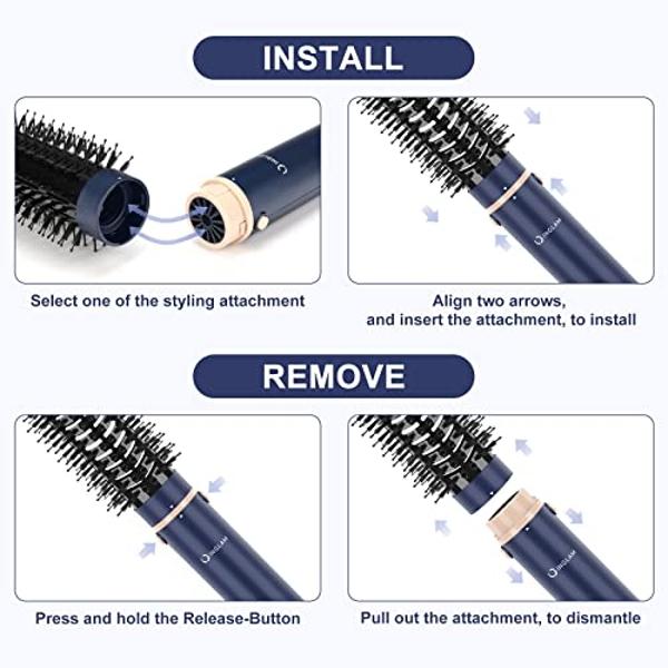 3 in 1 Air Styler with Travel Case - Ionic Hair Dryer & Air Wrap Curlers for Curling Drying, 1 Inch Curling Iron Barrel, Frizz-Free Blow Dryer No Heat Damage Fit for All Hair Types