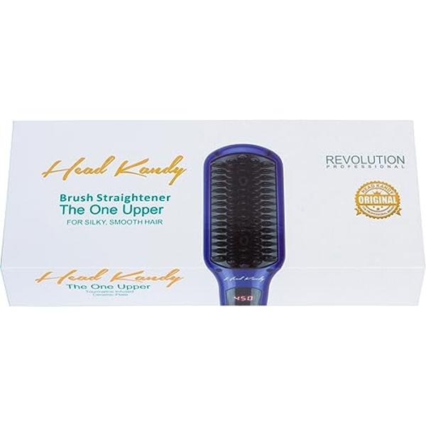Head Kandy One Upper Hair Straightening Brush with Heat | Hot Brush with Ceramic Plating | Anti Scald Technology | Purple