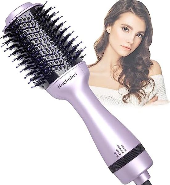 Hair Dryer Brush,Hot Air Brush, Blow Dryer bruch,One Step Hair Dryer and Volumizer with Salon Negative Ionic for Straightening, Professional Brush Hair Dryers for Men and Women (Pu