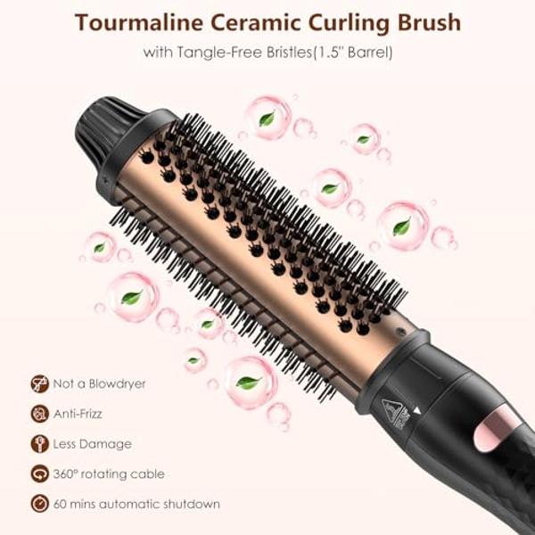 Blow Dryer Brush, Alledge 5 in 1 Hair Thermal Brush and Styler Set for Easy Salon-Style Blowouts with Detachable Negative Ionic Brush Head and Comb for Hair Drying Straightening Cu