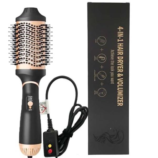 Dual Voltage Hair Dryer Brush for European Travel, Plus 2.0 Blow Dryer Brush with European Plug 110V-120V/220V-240V One Step Hair Dryer and Styler Volumizer with Negative Ion Anti-