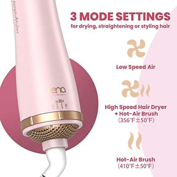 Hair Blow Dryer Styler Set, 5 in 1 Hot Air Brush Auto Wrap Curlers & Straightener & Volumizer Pro Kit, Ionic Technology, 60000RPM High Speed Drying, Round Comb Multi Styler Anion E