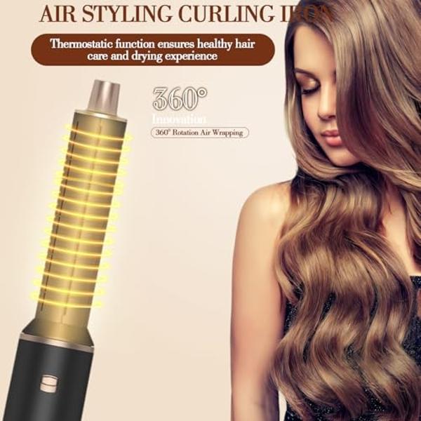 5-in-1 Multi-Functional Hair Styler Brush with Heat Technology & Negative Ions - Blowdry, Curl & Straighten for Salon-Worthy Styling at Home