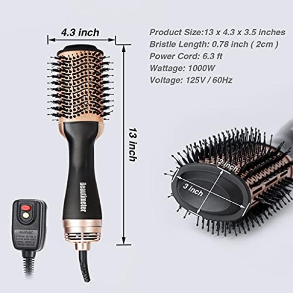SDLOGAL Hair Straightener Brush, Hair Straightener Comb Straightening Brush for Women, with 5 Temps & Fast Heating, Easy and Fast Salon-Style, Plus Dual Voltage Travel Friendly-(Ro