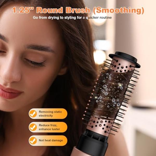 6 in 1 High-Speed Air Wrap Hair Styler,110,000 RPM Professional Hair Dryer Brush Set Fast Drying,No Heat Damage Multi-Styler,Blow Dryer Brush for Curling Straightening Volumizing S
