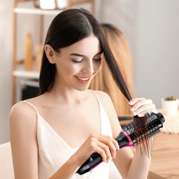 6 in 1 High-Speed Air Wrap Hair Styler,110,000 RPM Professional Hair Dryer Brush Set Fast Drying,No Heat Damage Multi-Styler,Blow Dryer Brush for Curling Straightening Volumizing S