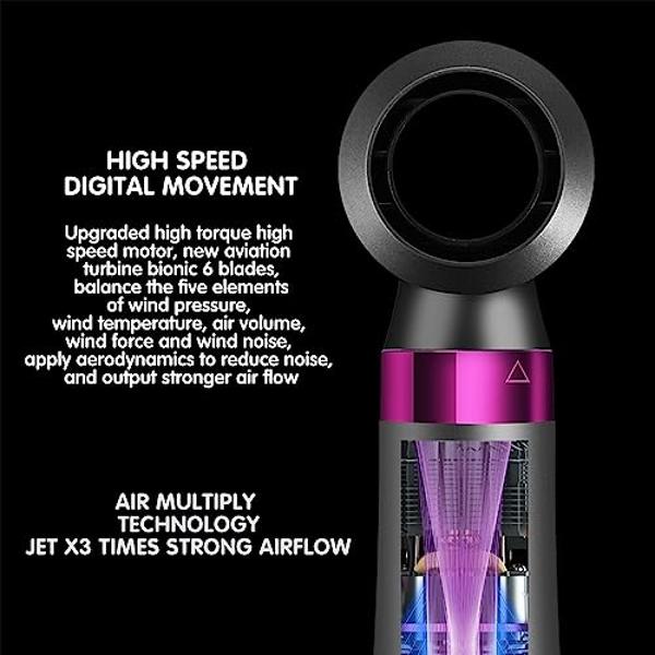 5 in 1 Hair Blower Brush Hairdryer-Detachable and Interchangeable Hot Tools Blow Dryer Brush, Negative Ion Technology Heated Curling Brush for Straightening, Curling, Dry Combing (