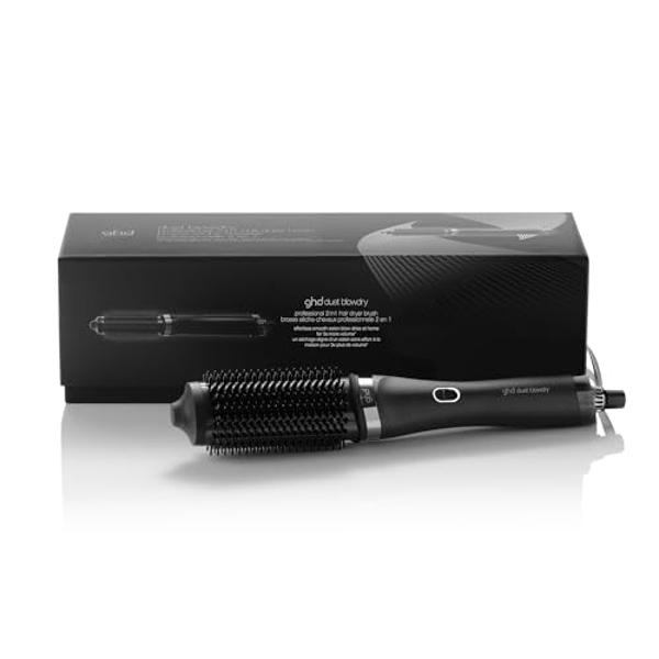 ghd Duet Blowdry-Hair Dryer Brush-Wet to Blow Dried with No Heat Damage, 3X More Volume, 24hr Long Lasting Results, Blow Dry with No Fizz, 50% More Shine - Black