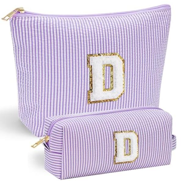 YOOLIFE Travel Makeup Bag Organizer - Small, Initial, Teen Girl Gift for Travel or Birthday
