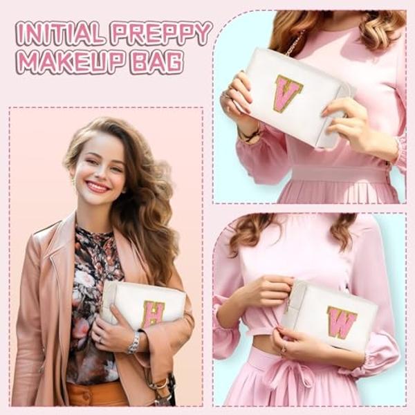 TOPEAST Travel Makeup Bag for Women, Cosmetic Bag Travel Toiletry Bag Birthday Travel Gifts for Women (Pearly White M)
