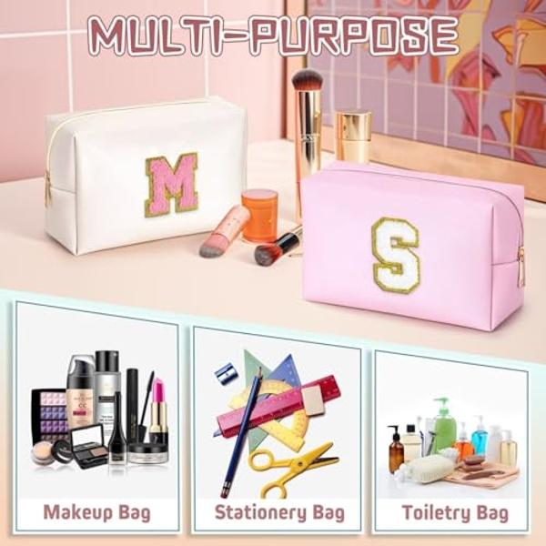 YOOLIFE Birthday Gifts for Women Mom - Makeup Bag Gifts Idea for Her Mom Teacher | Personalized Cute Initial Makeup Bag Pouch for Women Friends Female Girlfriend Wife | Cosmetic Tr