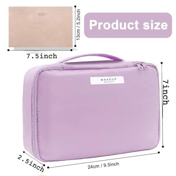 Travel Makeup Bag Cosmetic Bag Makeup Bag Toiletry bag for women and men (Purple)
