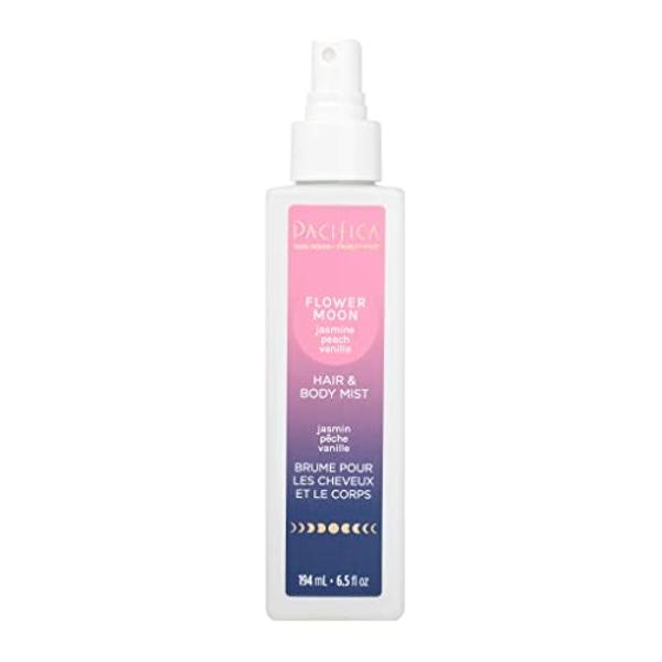 Pacifica Hair Perfume & Body Fragrance Spray Mist - Flower Moon with Jasmine, Peach & Vanilla – Alcohol-Free, Vegan & Cruelty-Free, 6.5 oz