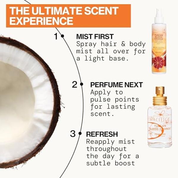 Pacifica Tuscan Blood Orange Perfume Spray for Women - Vegan, Cruelty-Free, Made in USA