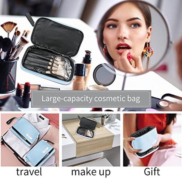 Travel Makeup Bag Cosmetic Bag Makeup Bag Toiletry bag for women and men (Large Blue)