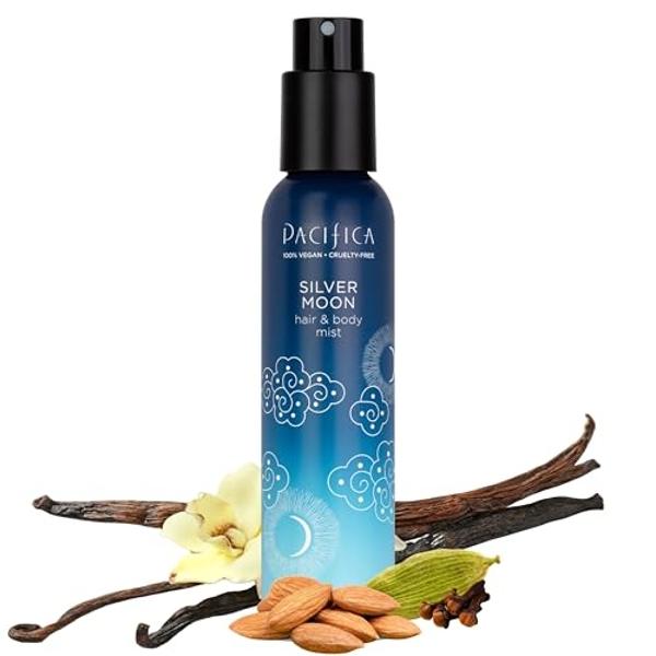 Pacifica Silver Moon Hair Mist Perfume & Full Body Spray for Women - Body Mist Fragrance w/BTonka, Santal, Cardamom, Vanilla Bean, Musk & Amber – Clean Beauty Alcohol-Free, Vegan &