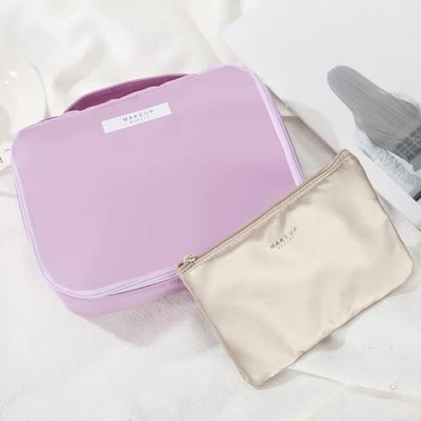 Travel Makeup Bag Cosmetic Bag Makeup Bag Toiletry bag for women and men (Purple)