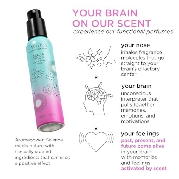 Pacifica Hair & Body Mist - Mini Dream Moon Hair & Body Spray for Women - Body Mist Perfumes for Women - Hair Perfume - Alcohol-Free Spray Designed For Head-To-Toe Wear, Vegan & Cr