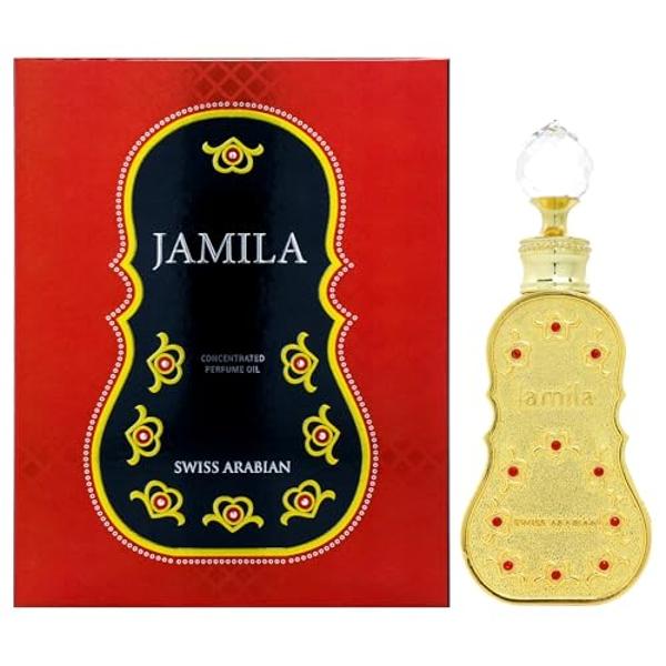 Swiss Arabian Jamila - Luxury Products From Dubai - Long Lasting And Addictive Personal Perfume Oil Fragrance - A Seductive Signature Aroma - 0.5 Oz