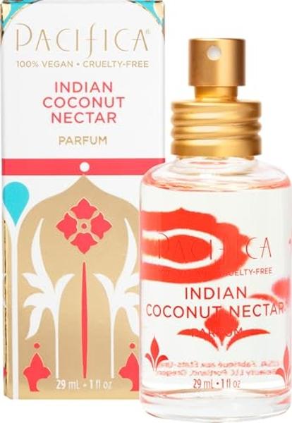 Pacifica Indian Coconut Nectar Perfume Spray – Tropical Vanilla & Coconut Fragrance, Layerable Beachy Perfume for Women, Clean, Non-Toxic, Vegan & Cruelty-Free Formula, All-Day Lon