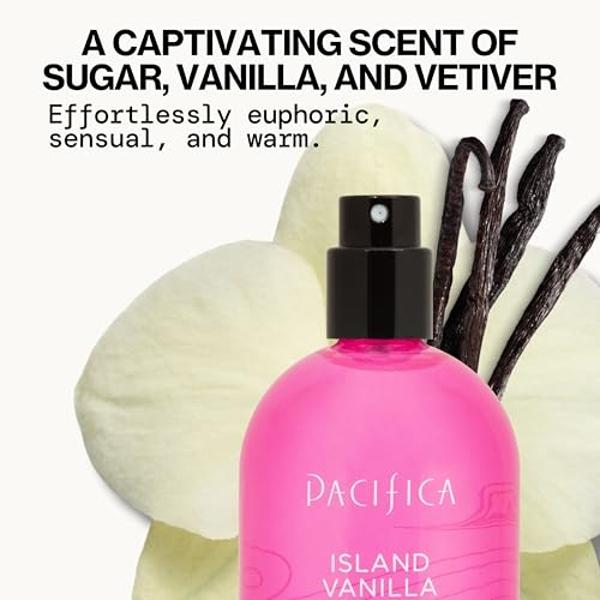 Pacifica Beauty Island Vanilla Spray Perfume – Sweet Tropical Vanilla Gourmand Scent, Long Lasting Everyday Signature Fragrance for Women, Non-Toxic, Vegan, Cruelty-Free Clean Perf