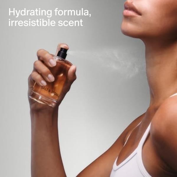 Salt & Stone Body Mist, Black Rose & Oud Scent, Skincare Infused Perfume Hair & Body Spray for Women and Men, Hydrating Fragrance with Glycerin and Red Algae, Vegan, Cruelty Free, 