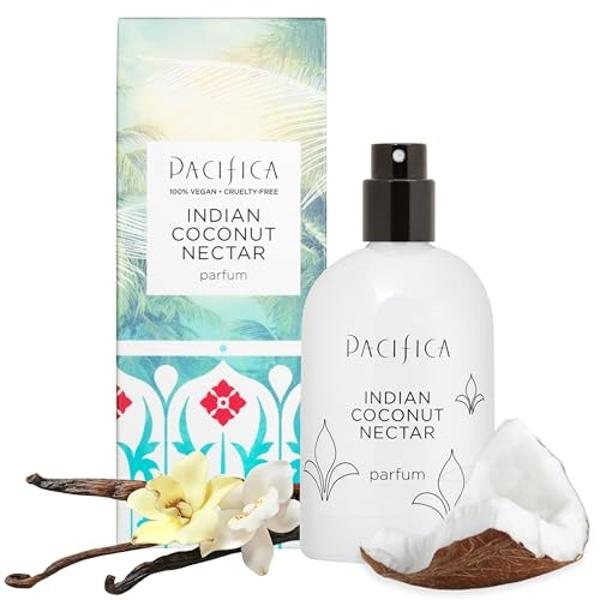 Pacifica Indian Coconut Nectar Spray Perfume, 2 oz – Warm Coconut & Vanilla Gourmand Fragrance for Women Clean Beauty Scent, Long-Lasting Beachy & Layerable, 100% Vegan & Cruelty-F