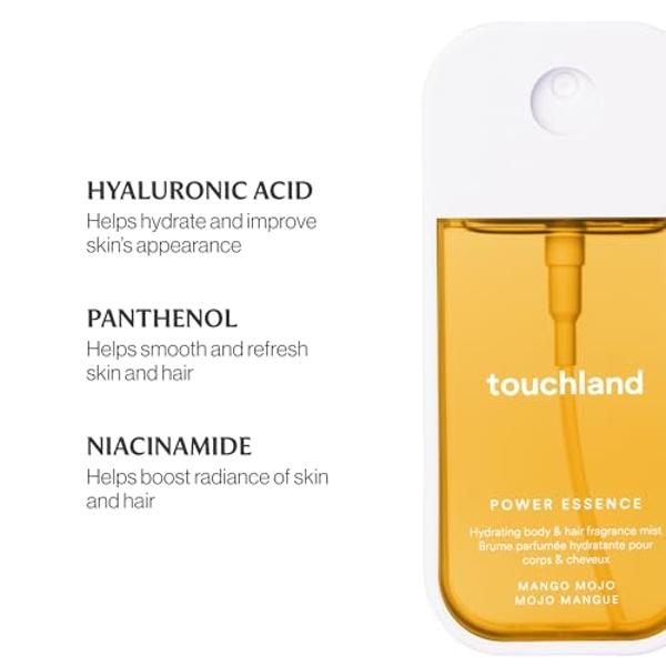 Touchland Power Essence Hydrating Body & Hair Fragrance, Mango Mojo, 2 FL. OZ. Travel Size Body Mist