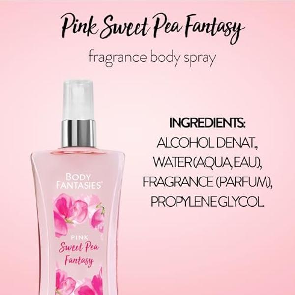 Parfums De Body Fantasies Signature for Women Sweet Pea Fantasy Body Spray 8.0 Oz, 8 Oz