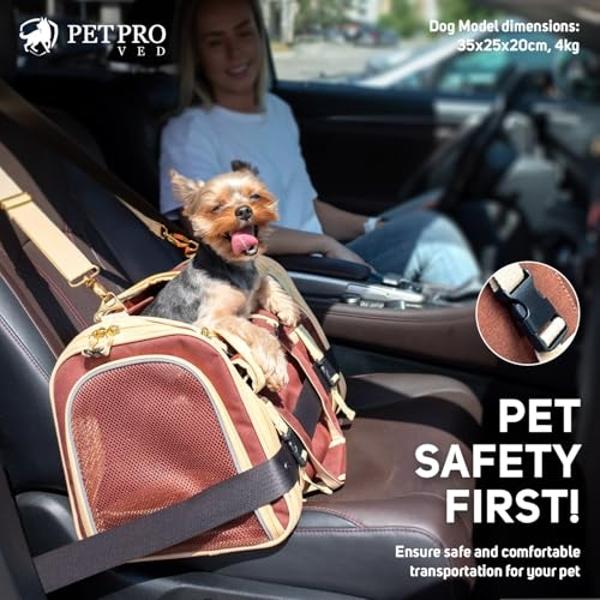 PETPROVED Large Cat Carrier Soft Dog Carrier for Small Dogs Pet Bag Carriers for Cat Dog Travel Bag Large Small Dog Puppy Kitten Rabbit Bunny Airline Approved for Traveling (M Brow