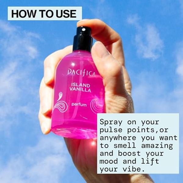 Pacifica Beauty Island Vanilla Spray Perfume – Sweet Tropical Vanilla Gourmand Scent, Long Lasting Everyday Signature Fragrance for Women, Non-Toxic, Vegan, Cruelty-Free Clean Perf