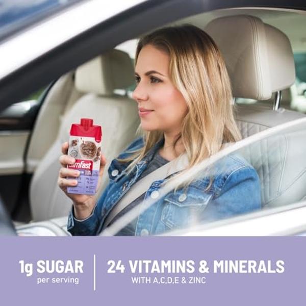 SlimFast Protein Shake, Strawberry- 20g Protein, Meal Replacement Shake Ready to Drink, High Protein with Low Carb and Low Sugar, 24 Vitamins and Minerals, 12 Count (Pack of 1) (Pa