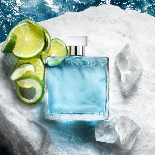 Azzaro Chrome Eau de Toilette - Fresh Aquatic Mens Cologne Gift Set - 3-Piece Holiday Set Includes Full + Travel Fragrance (100ml + 10ml) and Hair + Body Shampoo (75ml) - Gifts for