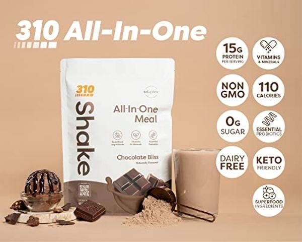 310 Nutrition – All-In-One Meal Replacement Shake Starter Kit - Fiber Rich Vegan Superfood Blend - Natural Sweeteners - Low Carb Shake, Keto & Paleo Friendly - Gluten Free - 26 Ess