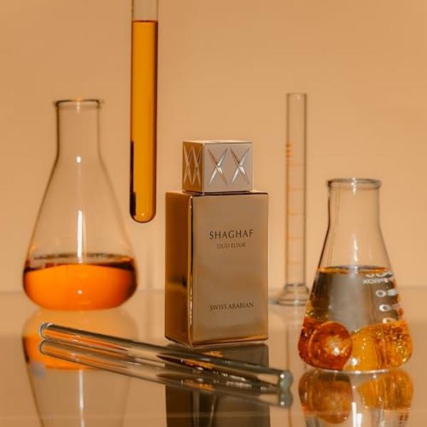 Swiss Arabian Shaghaf Oud Elixir Oud, Gourmand, Amber Fragrance - Notes of Saffron - Perfume for Women and Men - 2.5 oz EDP Spray