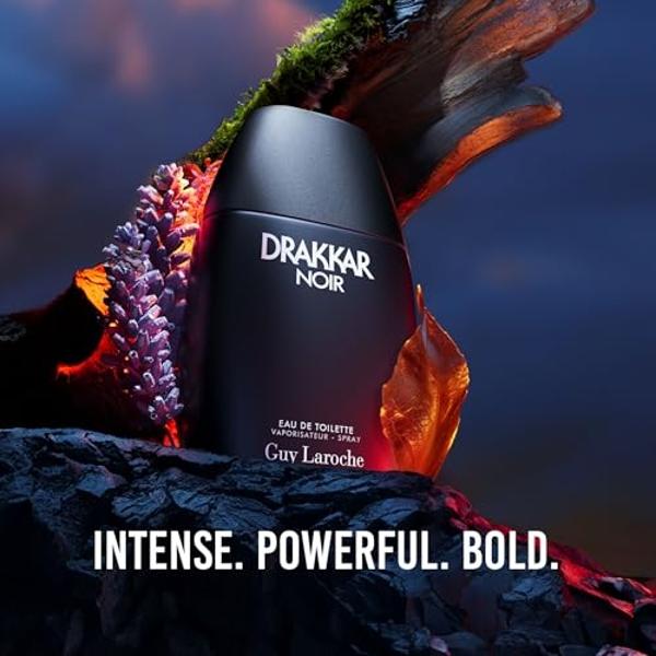 Guy Laroche Drakkar Noir, Iconic Designer Fragrance, Intense & Powerful Eau de Toilette, Fougere Blend & Aromatic Spices, Long Lasting Mens Cologne, Day and Evening Scent, 1.7 Fl. 
