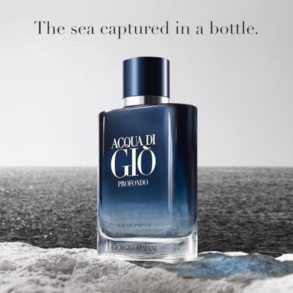 Armani beauty – Acqua di Giò Profondo – Eau de Parfum – Cologne for Men – Fresh & Aromatic Men’s Fragrance – Mandarin, Lavender, Cedarwood Notes - 5.0 Fl Oz