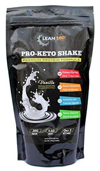 Pro Keto Shake - Best Tasting Low Carb Low Sugar Clean Protein Shake for Keto and All Diets Weight Loss (Vanilla)