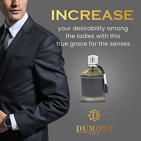 Dumont Nitro Black - 3.4 Eau De Parfum - 3.4oz - Luxury Perfume for Men - Woody, Floral, Fruity & Masculine Fragrance - Long Lasting Cologne Mist & Body Spray - for Him
