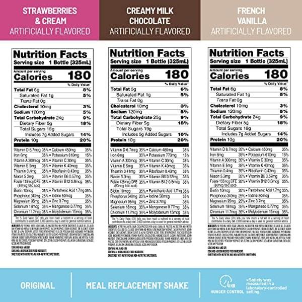 SlimFast Meal Replacement Shake, Protein Drink for Meal Support, Fan Favorites Variety Pack, Original RTD,11 Fl. Oz Bottles, 12 Count (Packaging May Vary)