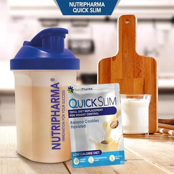 Quick Slim High Protein Shakes for Weight Loss, 30 Servings, Complete Meal Replacement Powder, Diet Shakes for Women & Men, 20g Protein, 27 Vit & Min, Keto, Gluten Free (Banana Coo