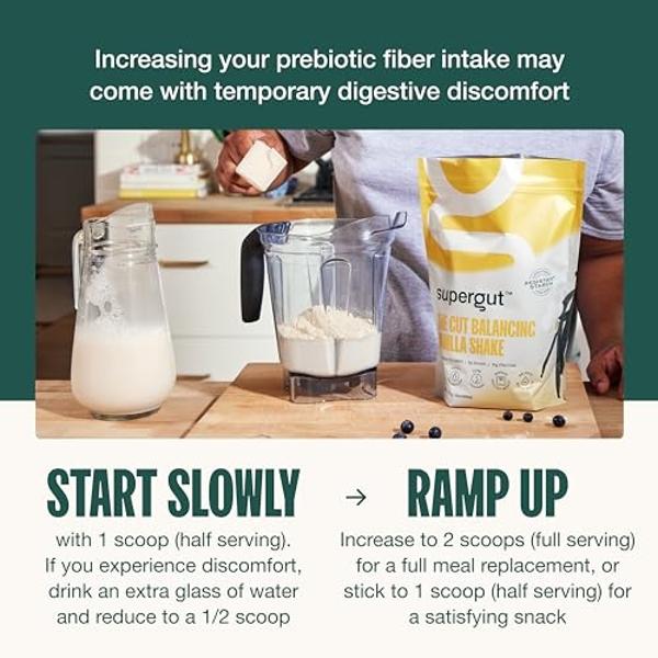 Supergut Prebiotic Shakes | Meal Replacement | Boost GLP-1 | High Protein and Fiber | No Added Sugar | Keto Food, Meal, Snack (Vegan Chocolate, 14 servings)