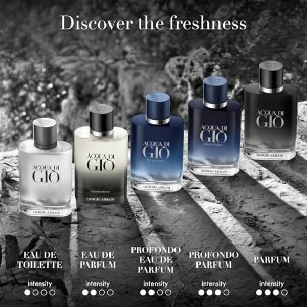 Armani beauty – Acqua di Giò Profondo – Eau de Parfum – Cologne for Men – Fresh & Aromatic Men’s Fragrance – Mandarin, Lavender, Cedarwood Notes - 5.0 Fl Oz