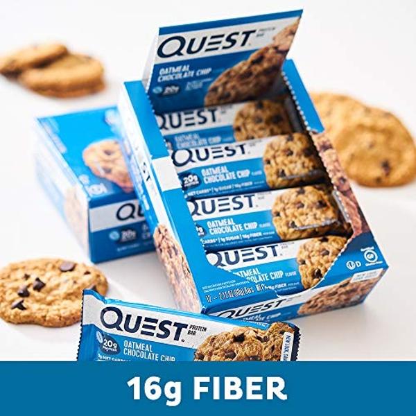 Quest Nutrition White Chocolate Raspberry Protein Bars, 20g Protein, 1g Sugar, 5g Net Carb, Gluten Free, Keto Friendly, 12 Count